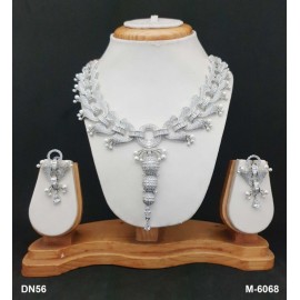 DN56WHRH Bollywood Indian Necklace Set AD Cz Bridal Party Jewellery Set Wedding Women