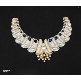 DN57BLGO Women Necklace Set Bollywood Indian AD CZ Bridal Party Jewellery Set Wedding