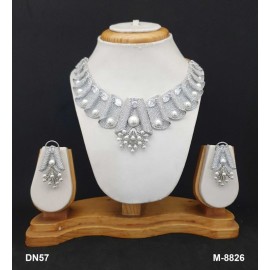 DN57WHRH Women Necklace Set Bollywood Indian AD CZ Bridal Party Jewellery Set Wedding