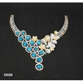 DN59AQGO Ethnic New Indian Traditional Bollywood Style Designer Silver Jewelry Necklace