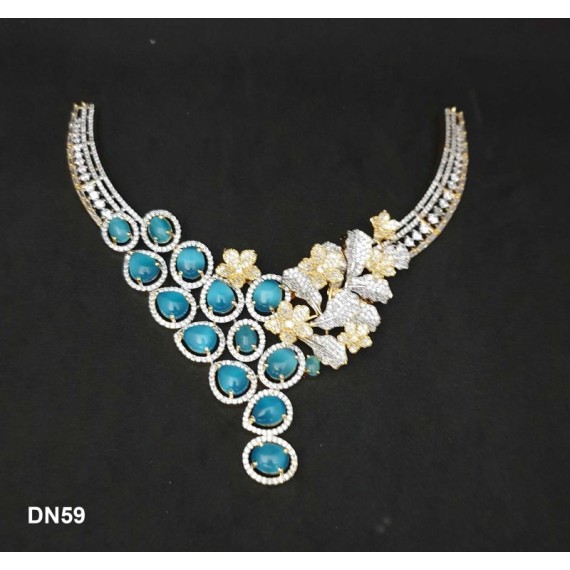 DN59AQGO Ethnic New Indian Traditional Bollywood Style Designer Silver Jewelry Necklace