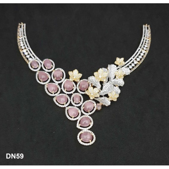 DN59PIGO Ethnic New Indian Traditional Bollywood Style Designer Silver Jewelry Necklace