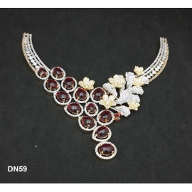 DN59REGO Ethnic New Indian Traditional Bollywood Style Designer Silver Jewelry Necklace