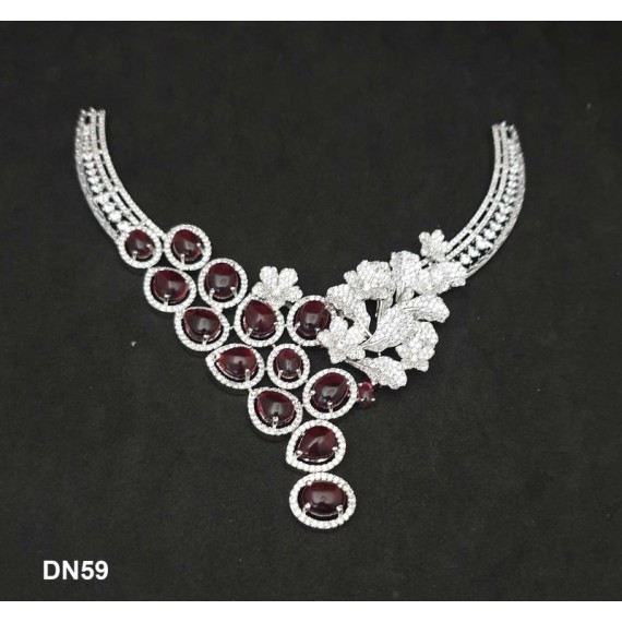 DN59RERH Ethnic New Indian Traditional Bollywood Style Designer Silver Jewelry Necklace