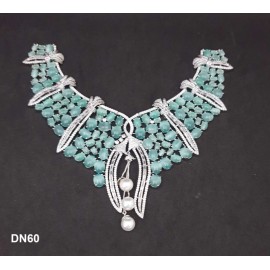 DN60AQRH New Year Christmas Sale Traditional Ethnic Bollywood Style Party Ad Cz Necklace