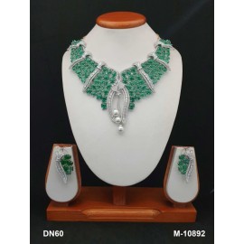 DN60GRRH New Year Christmas Sale Traditional Ethnic Bollywood Style Party Ad Cz Necklace