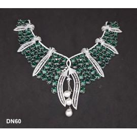 DN60GRRH New Year Christmas Sale Traditional Ethnic Bollywood Style Party Ad Cz Necklace