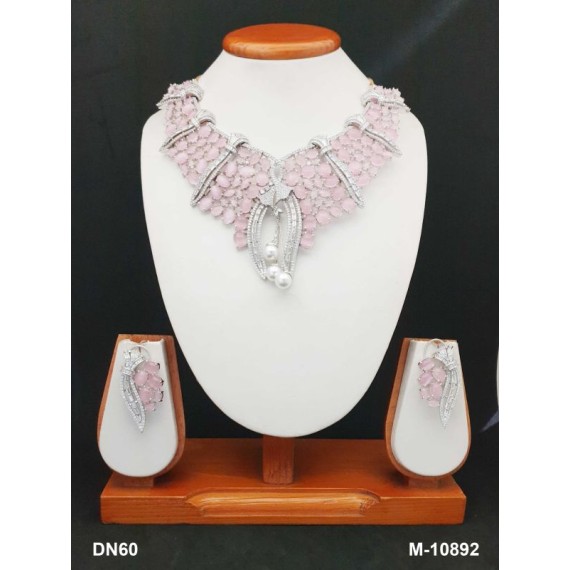 DN60PIRH New Year Christmas Sale Traditional Ethnic Bollywood Style Party Ad Cz Necklace