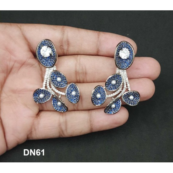 DN61BLRH Necklace Set Bollywood Indian AD CZ Bridal Party Jewellery Set Wedding Women