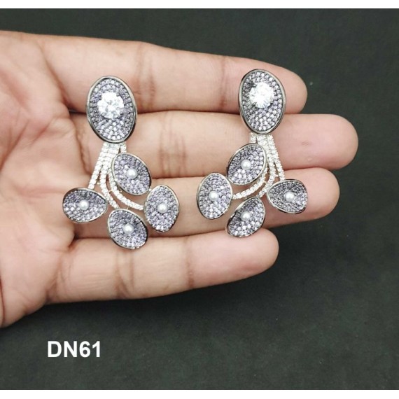 DN61BLRHH Necklace Set Bollywood Indian AD CZ Bridal Party Jewellery Set Wedding Women