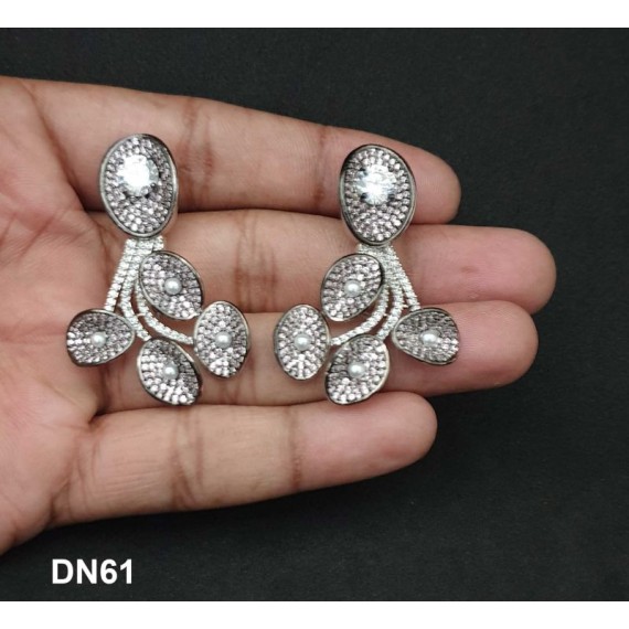 DN61PIRH Necklace Set Bollywood Indian AD CZ Bridal Party Jewellery Set Wedding Women