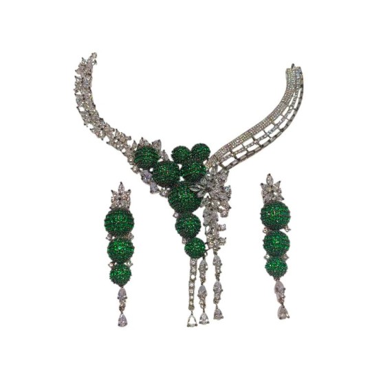 Pakistani Indian Jewelry New Bollywood Bridal Style | Floral Accents Necklace Sets | DN62GRRH 