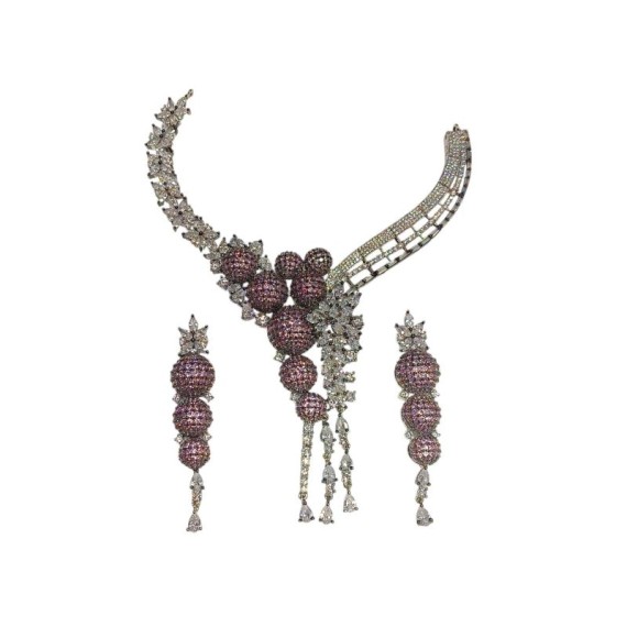 Pakistani Indian Jewelry New Bollywood Bridal Style | Floral Accents Necklace Sets | DN62PIRH 