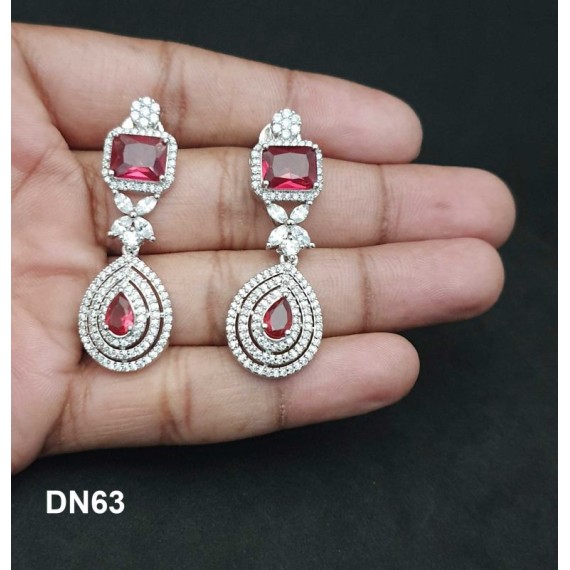 DN63RERH Indian Designer Bollywood Gold Plated Fashion Bridal AD CZ Jewelry Necklace Set