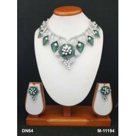 DN64GRRH Bollywood Indian Bridal Party Wear Fashion Jewelry Necklace Earring Set wedding