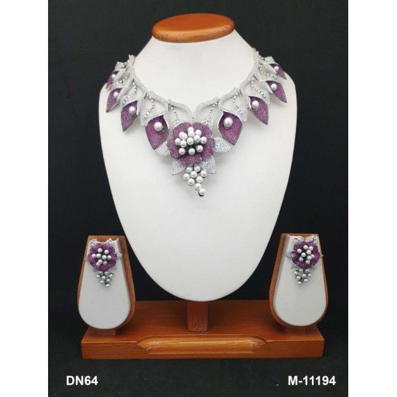 DN64RERH Bollywood Indian Bridal Party Wear Fashion Jewelry Necklace Earring Set wedding