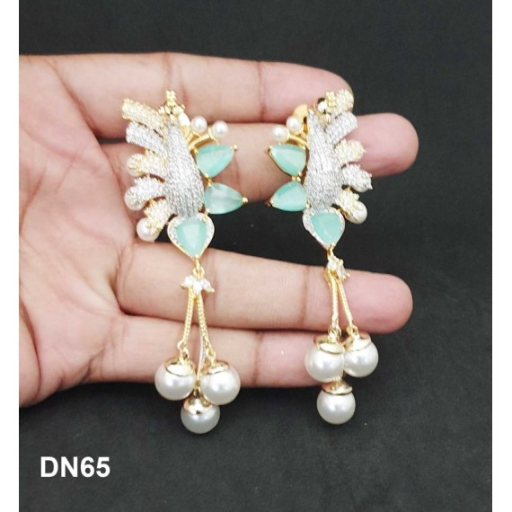 DN65MIGO Bollywood Indian 22K Gold Plated Bollywood Wedding Necklace Earrings Jewelry Set peacock design