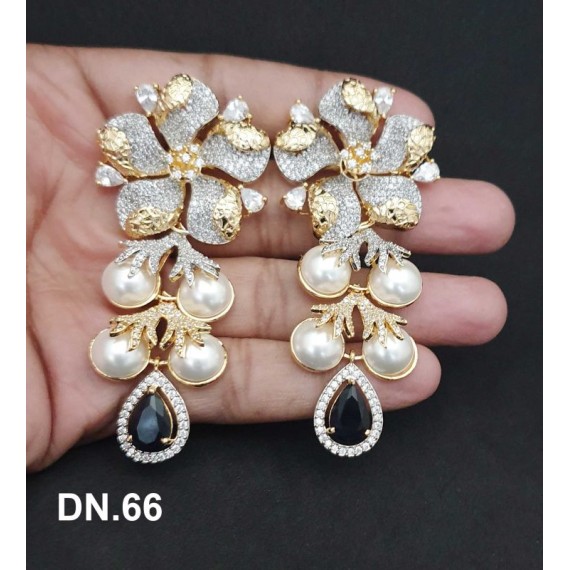 DN66BLGO Indian Bollywood Bridal Set Gold Plated Jewelry Earrings CZ Ethnic AD Necklace