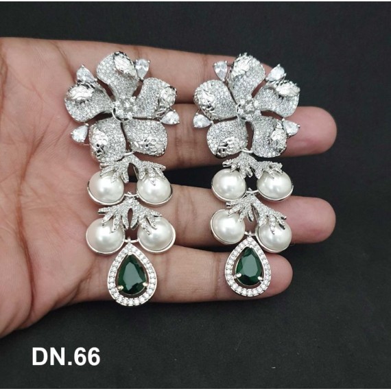 DN66GRRH Indian Bollywood Bridal Set Gold Plated Jewelry Earrings CZ Ethnic AD Necklace