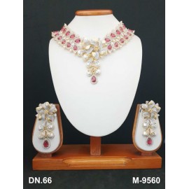 DN66REGO Indian Bollywood Bridal Set Gold Plated Jewelry Earrings CZ Ethnic AD Necklace