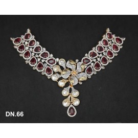 DN66REGO Indian Bollywood Bridal Set Gold Plated Jewelry Earrings CZ Ethnic AD Necklace