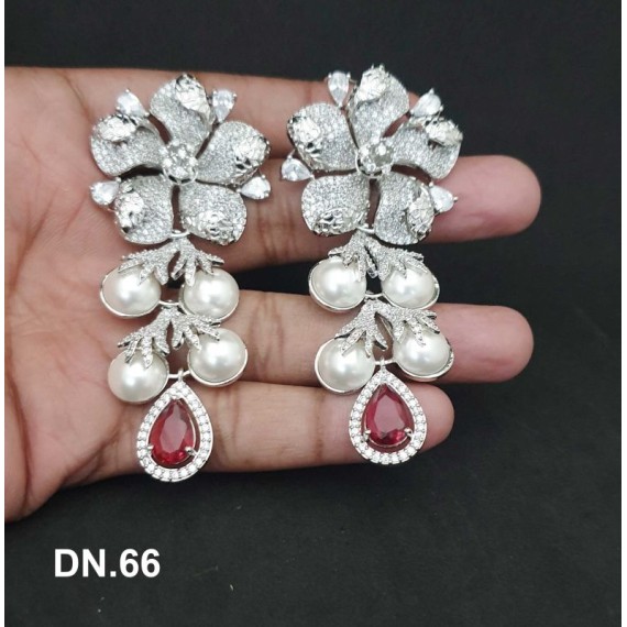 DN66RERH Indian Bollywood Bridal Set Gold Plated Jewelry Earrings CZ Ethnic AD Necklace