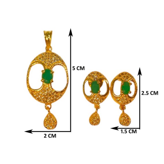 Elegant Oval Pearl Pendant Set – Gold Plated Designer Jewelry D227GRGO