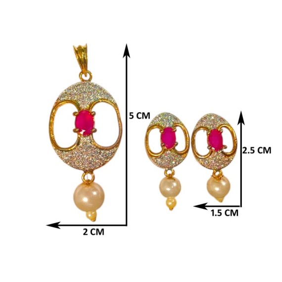 Elegant Oval Pearl Pendant Set – Gold Plated Designer Jewelry D227REGO
