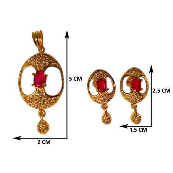 Elegant Oval Pearl Pendant Set – Gold Plated Designer Jewelry D227REWHGO
