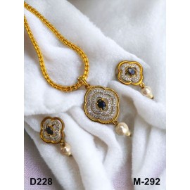 D228BKGO pendent set small gold plated brass Premium quality fashion ethnic chain