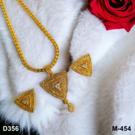 D356WHGO pendent set small gold plated brass Premium quality fashion ethnic chain