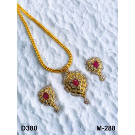 D380REGO small gold plated pendent set brass Premium quality fashion ethnic chain