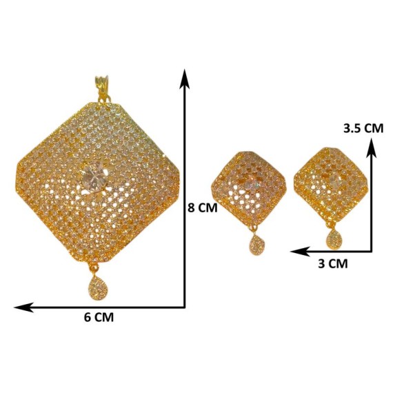 RinGold Dazzling Diamond-Shaped Pendant Set | D523WHGO