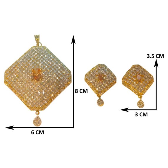 RinGold Dazzling Diamond-Shaped Pendant Set | D523YEGO