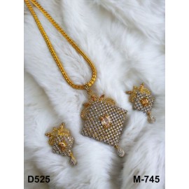 D525YEGO Big Size gold plated pendent set brass Premium quality fashion ethnic chain indian made
