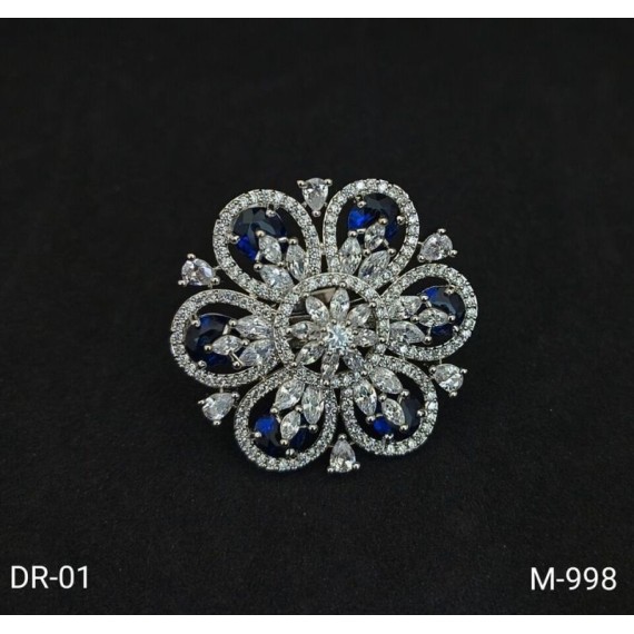 DR01BLRH Affordable wedding fashion artificial american diamond gold plated Ring
