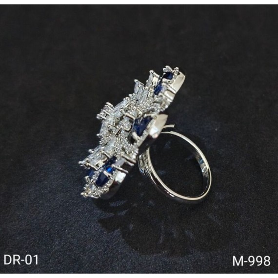 DR01BLRH Affordable wedding fashion artificial american diamond gold plated Ring