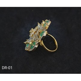 DR01MIGO Affordable wedding fashion artificial american diamond gold plated Ring