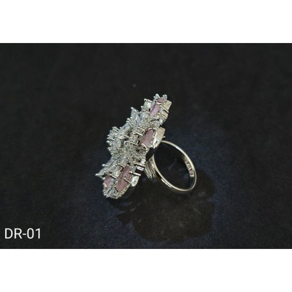 DR01PIRH Affordable wedding fashion artificial american diamond gold plated Ring