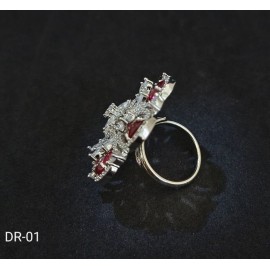 DR01RERH Affordable wedding fashion artificial american diamond gold plated Ring