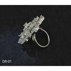 DR01WHRH Affordable wedding fashion artificial american diamond gold plated Ring