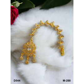 D544WHGO CZ AD gold plated mang tikka Affordable artificial