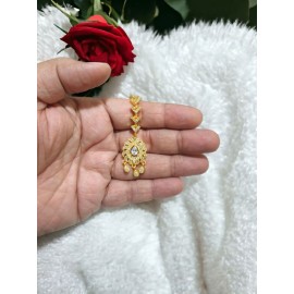D618WHGO plated mang tikka Affordable artificial CZ AD gold