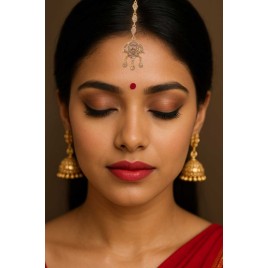 Bridal CZ Maang Tikka for Women | Gold-Plated Brass Forehead Jewelry | D744YEGO