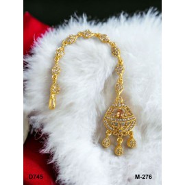 D745YEGO plated mang tikka Affordable artificial CZ AD gold