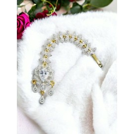NO02WHRH Affordable artificial CZ AD gold plated mang tikka
